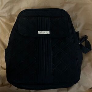 Vera Bradley Black Quilted Backpack with matching wallet